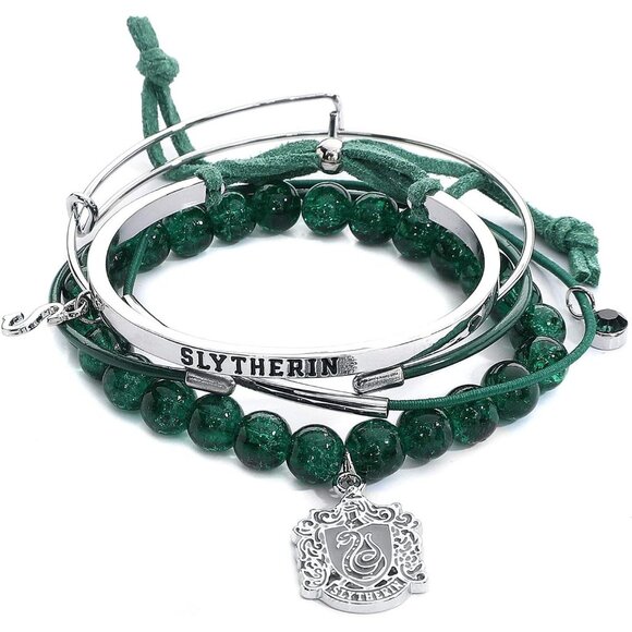 Slytherin Arm Party Zinc Bead Chain Bracelets Set Officially Licensed - Picture 1 of 8